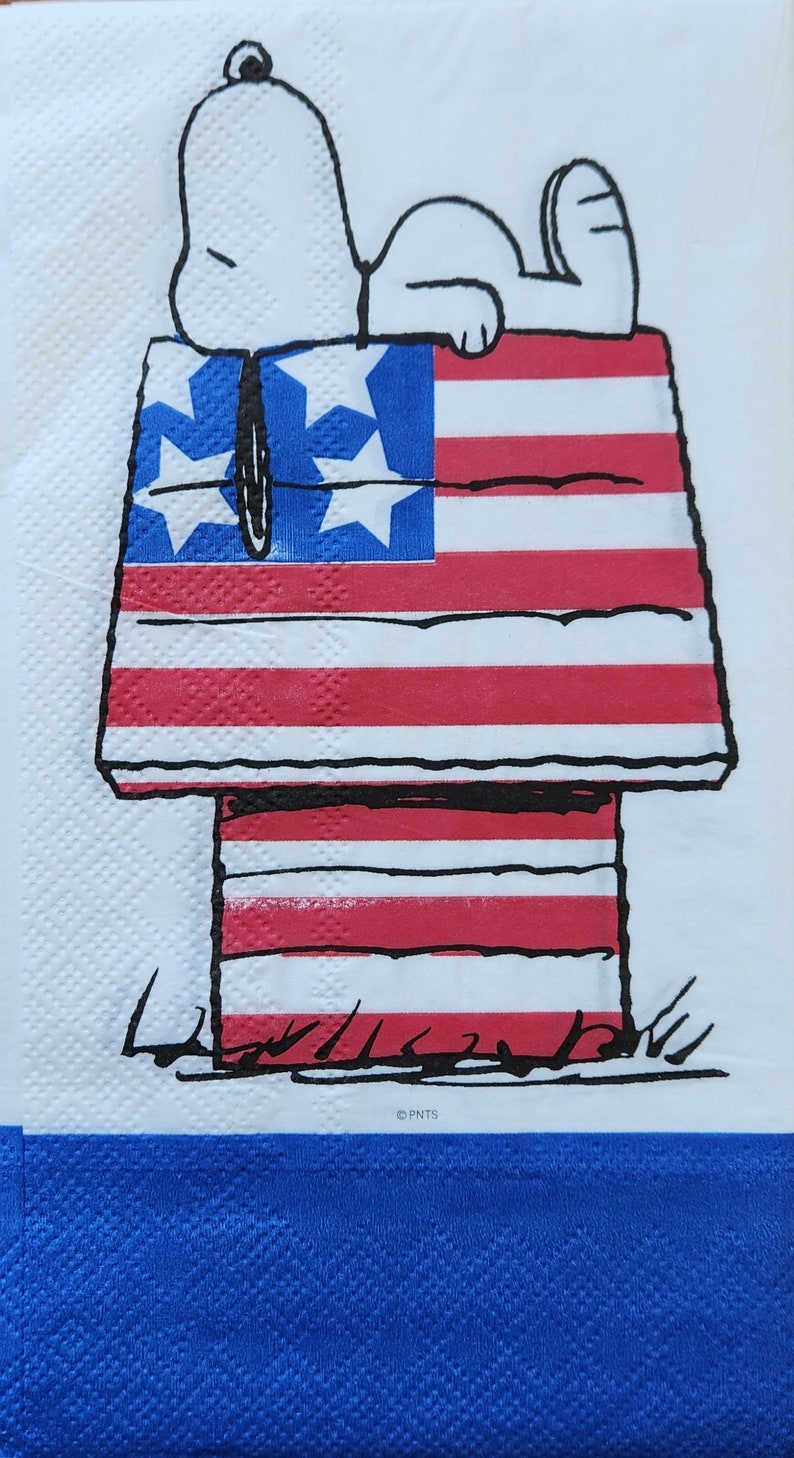 Patriotic Snoopy Paper Napkin for Decoupage Set of 4 Etsy
