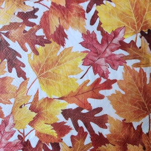 4x Fall Leaves Paper Napkin For Decoupage Set of 4