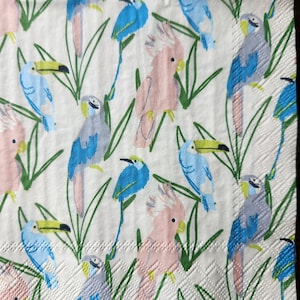 4x Parrot Toucan Macaw Bird  Paper Napkin For Decoupage Set of 4