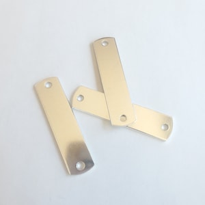 Aluminum Stamping Blanks ID Tags 1/2&quot; x 2&quot; Set of 3
