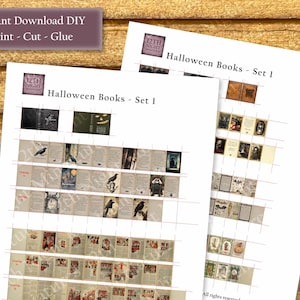 1:12 Miniature Printable Halloween Books #1 - Set of 5 - Etsy