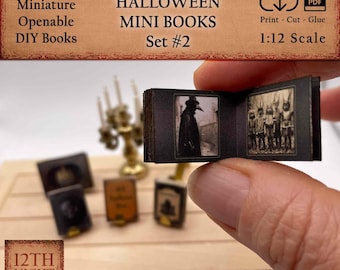 1:12 Miniature Printable Halloween Books #2 - Set of 5