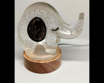 Handmade Resin Lamps, Elephant Lamp, LED Lighting, Unique and Natural Decoration, Resin Art