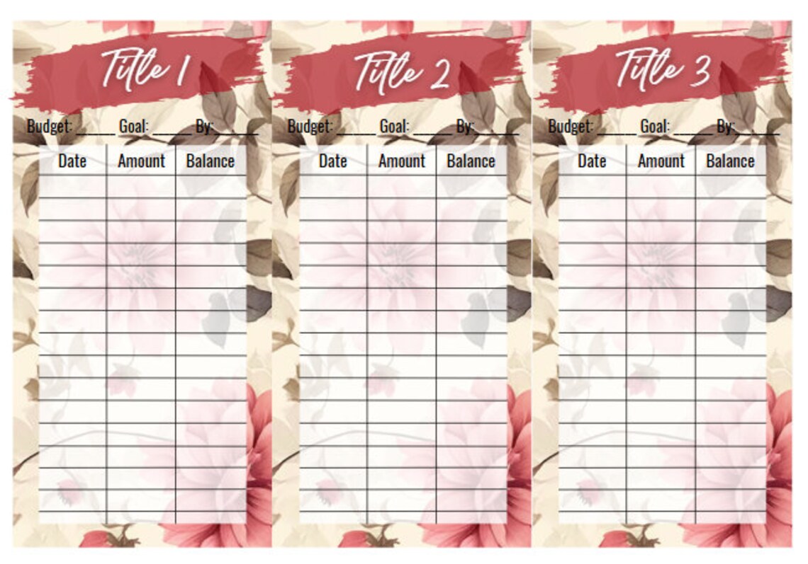 Printable Custom Cash Envelope Trackers - Etsy