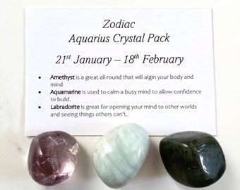 Zodiac Sign Crystal Pack - Aquarius - Free UK Delivery