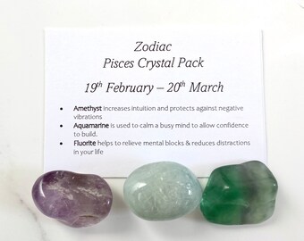 Zodiac Sign Crystal Pack - Pisces - Free UK Delivery