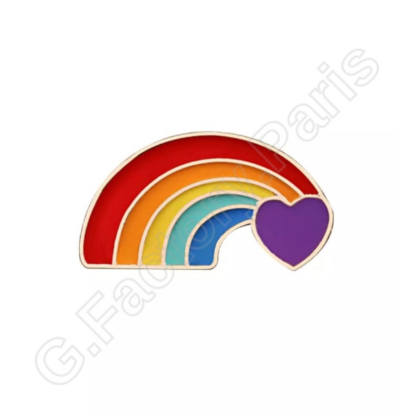Badge arc-en-ciel et cœur LGBT