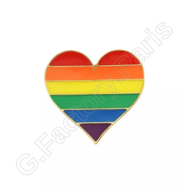 Badge cœur arc-en-ciel LGBT