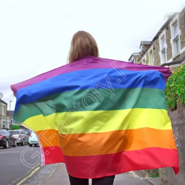 Grand drapeau LGBT - Drapeau pour les marches des fiertés - Drapeau pour la décoration