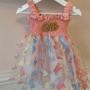 1st birthday multicoloured butterfly dress with wings