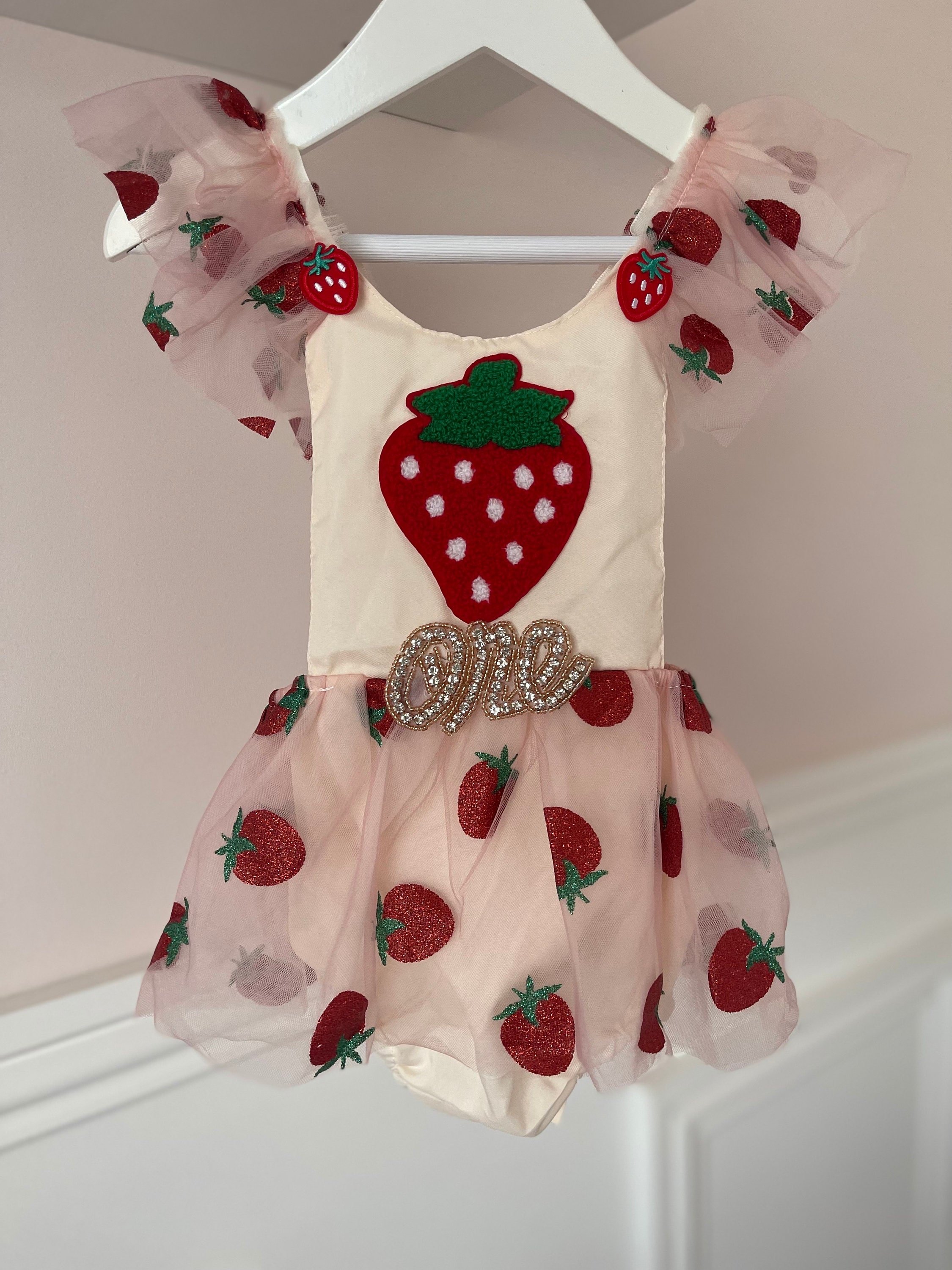 fruit theme birthday dress Strawberry Birthday Tutu Outfit -- A Berry Sweet Birthday main image 0