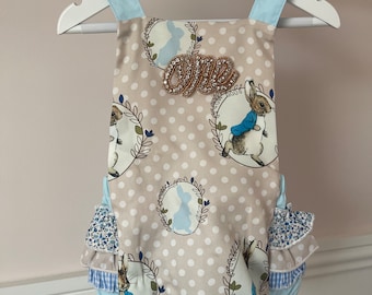 1st birthday Peter rabbit romper / cake smash photo shoot outfit/ rabbit 1st birthday party outfit
