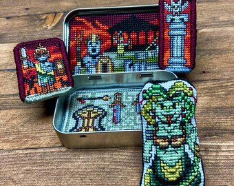 Altoids Tin Insert Medusa - Cross Stitch Pattern Embroidery Greek Gorgon Myth Toy PDF (Not a Finished Item or Kit!)