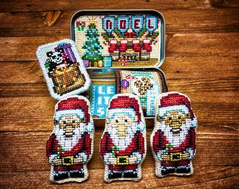 Altoids Tin Insert Santa - Cross Stitch Pattern Project Embroidery Christmas Xmas Winter Toy PDF (Not a Finished Item or Kit!)