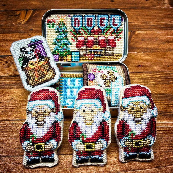 Altoids Tin Insert Santa - Cross Stitch Pattern Project Embroidery Christmas Xmas Winter Toy PDF (Not a Finished Item or Kit!)