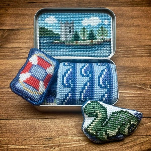 Altoids Tin Insert Nessie - Cross Stitch Pattern Embroidery Cryptid Loch Ness Monster Scottish Dinosaur PDF (Not a Finished Item or Kit!)