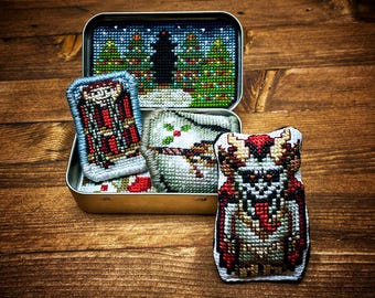 Altoids Tin Insert Krampus - Cross Stitch Pattern Embroidery Christmas Creepmas German Folklore Krampusnasht PDF (Not Finished Item/Kit!)