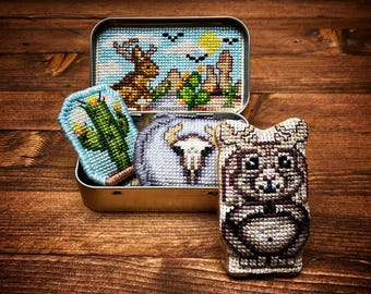 Altoids Tin Insert Jackalope - Cross Stitch Pattern Embroidery Cryptid Desert Rattlesnake Altoid Cute Toy PDF (Not a Finished Item or Kit!)