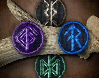 Norse Bindrune Patch Pattern Pack - Love, Protection, et al - Cross Stitch Embroidery Runes Pagan Viking Digital PDF - Not a Finished Item!