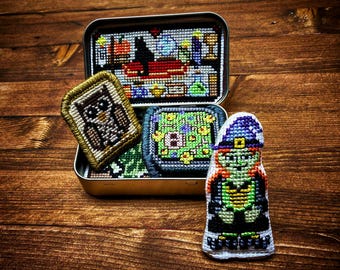 Altoids Tin Insert Witch - Cross Stitch Pattern Embroidery Halloween Horror Movie Monster Hocus Pocus Toy PDF (Not a Finished Item or Kit!)