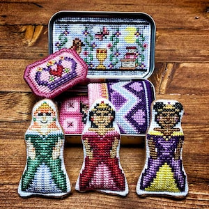 Altoids Tin Insert Princess - Cross Stitch Pattern Project Embroidery Queen Fairy Tale Doll Toy PDF (Not a Finished Item or Kit!)