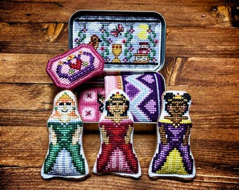 Altoids Tin Insert Princess - Cross Stitch Pattern Project Embroidery Queen Fairy Tale Doll Toy PDF (Not a Finished Item or Kit!)