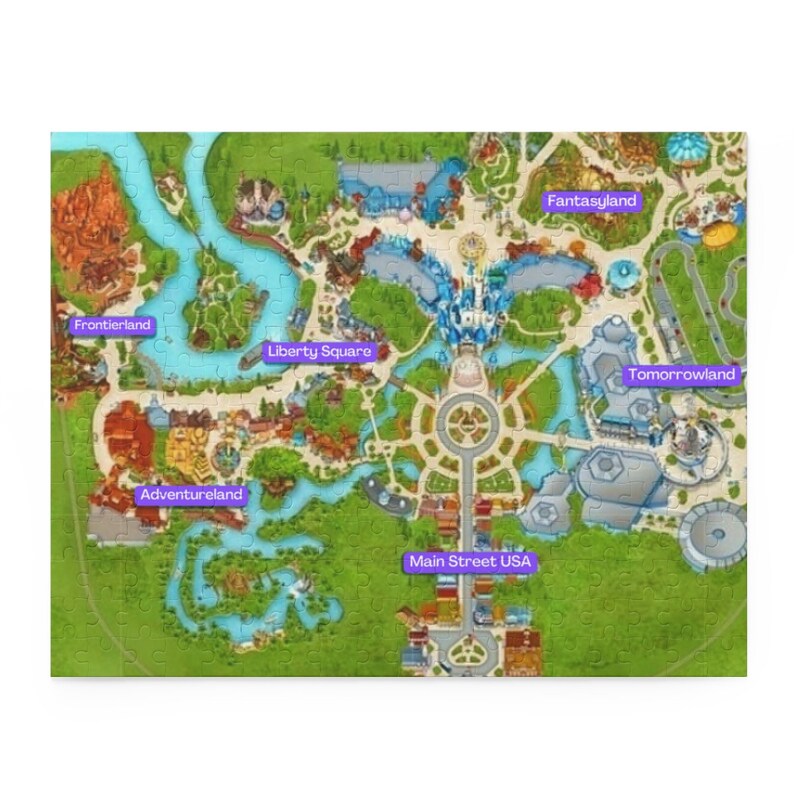 Magic Kingdom Park Map Puzzle - Etsy