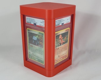 Quad Graded Card Box Display Stand & Storage Box (Rounded Corners)