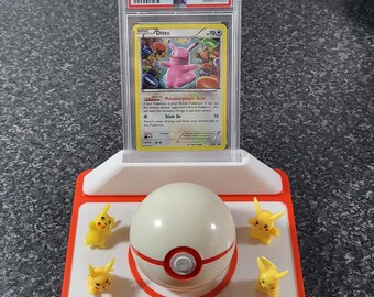 Customisable Graded Card Display Stand for mini Poke ball (Card/Figures NOT INCLUDED)