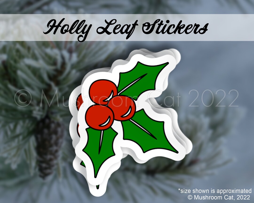 Holly Leaf Sticker - Etsy