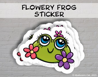 Flowery Frog Sticker