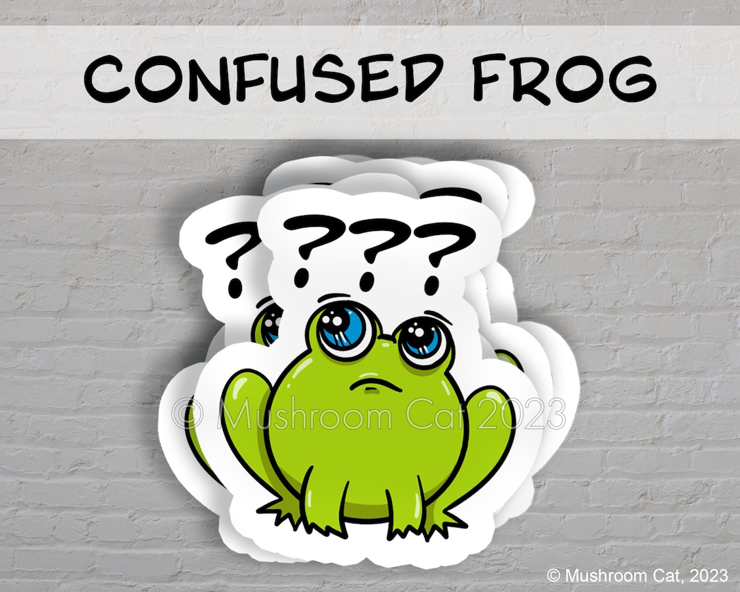 Confused ??? Frog Sticker - Etsy