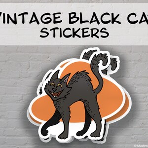 Vintage Black Cat Sticker