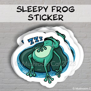Sleepy Frog Sticker