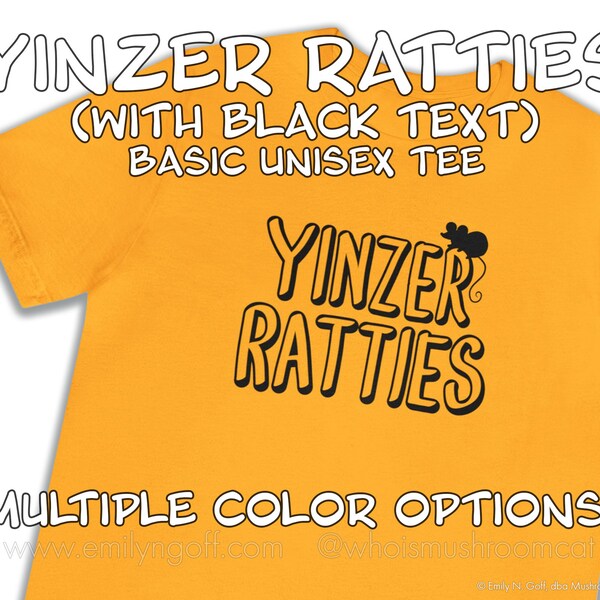 Yinzer Ratties (Black Text) Basic Unisex Tee