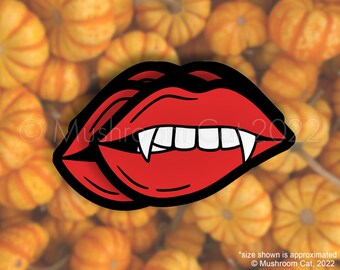 Vampy Lips Halloween Sticker