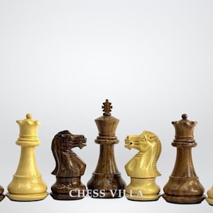 3&quot; Professional Staunton Chess Set - Chess Pieces Only- Weighted Golden Rosewood