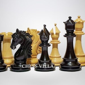 4,5 &quot;&quot;Herit Series Premium Staunton Schachfiguren nur Set - Dreifach gewichtetes Ebenholz.&quot;