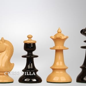 Austrian Coffee House Chess Pieces Only Set In Antiqued Boxwood & Ebony – 4.1″ King
