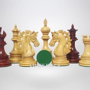4.5&quot; Andalusian Luxury Series Chess Pieces Only Set- Triple Weighted Bud Rosewood