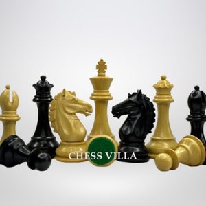 3.9&quot; Exclusive Alban Staunton Chess Pieces Only set - Double Weighted Ebonised Boxwood