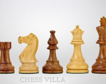 3.9″ American Staunton Weighted Chess Pieces set – Sheesham & Boxwood
