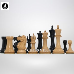 1849 Jaques Reproduction Staunton Chess Pieces Only set - Weighted Ebony - 4.5&quot; King