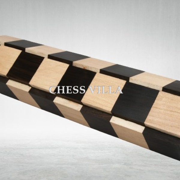 Folding/ Rolling Series Travel Chess Board In Maple & Ebony Wood- 40 mm Square