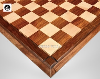 21" Solid Wooden Handmade Tournament Chess Board in Golden Rosewood & Maple Wood