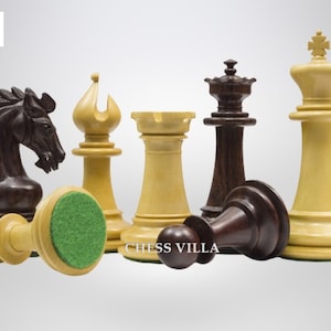 3.75&quot; Sheffield Knight Luxury Chess Pieces Only Set- Double Weighted Rose Wood