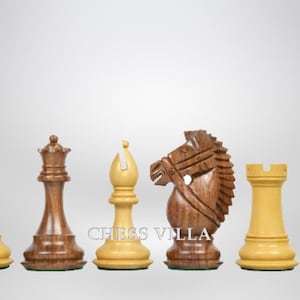 10 cm Bridle Staunton Luxus Schachfiguren Set - Golden Rosewood & Boxwood