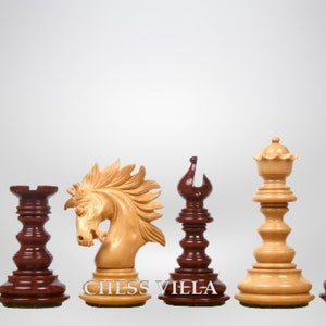 4.3″ Luxury Savano Series Staunton Chess Pieces Only Set- Bud Rosewood Triple Weighted