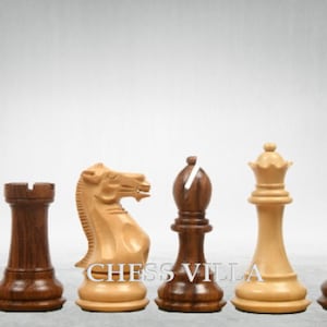 Juego de piezas de ajedrez Staunton Professional Club de 4″ (solo piezas) – Palisandro dorado con peso