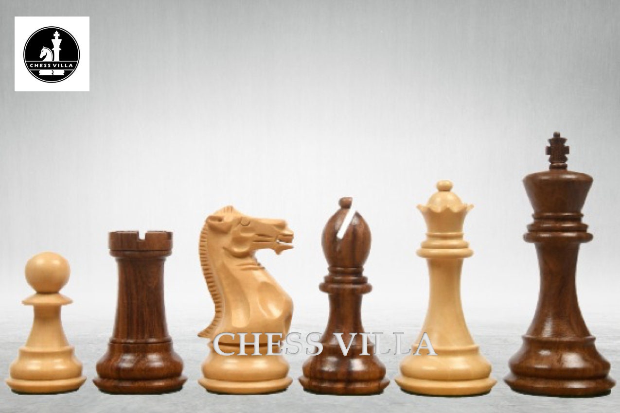 4″ Professional Club Staunton Chess Pieces Only Set – Weighted Golden Rosewood